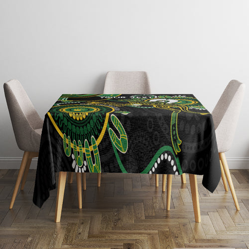 Custom Matildas NAIDOC Week Tablecloth Australia Kangaroo Keep The Fire Burning - Black