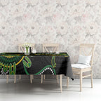 Custom Matildas NAIDOC Week Tablecloth Australia Kangaroo Keep The Fire Burning - Black