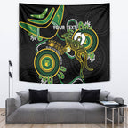 Custom Matildas NAIDOC Week Tapestry Australia Kangaroo Keep The Fire Burning - Black