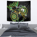 Custom Matildas NAIDOC Week Tapestry Australia Kangaroo Keep The Fire Burning - Black