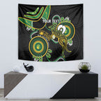 Custom Matildas NAIDOC Week Tapestry Australia Kangaroo Keep The Fire Burning - Black