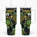 Matildas NAIDOC Week Tumbler With Handle Australia Kangaroo Keep The Fire Burning - Black