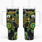 Matildas NAIDOC Week Tumbler With Handle Australia Kangaroo Keep The Fire Burning - Black