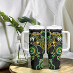 Matildas NAIDOC Week Tumbler With Handle Australia Kangaroo Keep The Fire Burning - Black