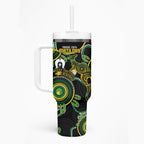 Matildas NAIDOC Week Tumbler With Handle Australia Kangaroo Keep The Fire Burning - Black