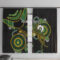 Custom Matildas NAIDOC Week Window Curtain Australia Kangaroo Keep The Fire Burning - Black