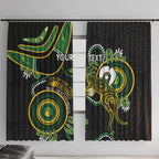 Custom Matildas NAIDOC Week Window Curtain Australia Kangaroo Keep The Fire Burning - Black