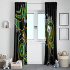 Custom Matildas NAIDOC Week Window Curtain Australia Kangaroo Keep The Fire Burning - Black
