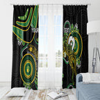 Custom Matildas NAIDOC Week Window Curtain Australia Kangaroo Keep The Fire Burning - Black