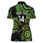 Custom Matildas NAIDOC Week Women Polo Shirt Australia Kangaroo Keep The Fire Burning - Black