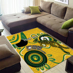 Custom Matildas NAIDOC Week Area Rug Australia Kangaroo Keep The Fire Burning - Yellow
