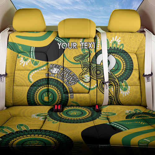 Custom Matildas NAIDOC Week Back Car Seat Cover Australia Kangaroo Keep The Fire Burning - Yellow