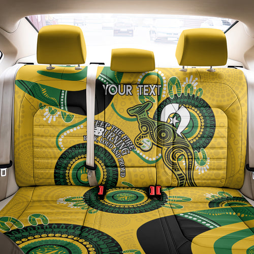 Custom Matildas NAIDOC Week Back Car Seat Cover Australia Kangaroo Keep The Fire Burning - Yellow
