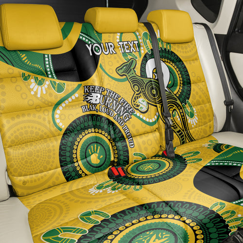 Custom Matildas NAIDOC Week Back Car Seat Cover Australia Kangaroo Keep The Fire Burning - Yellow