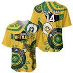 Custom Matildas NAIDOC Week Baseball Jersey Australia Kangaroo Keep The Fire Burning - Yellow