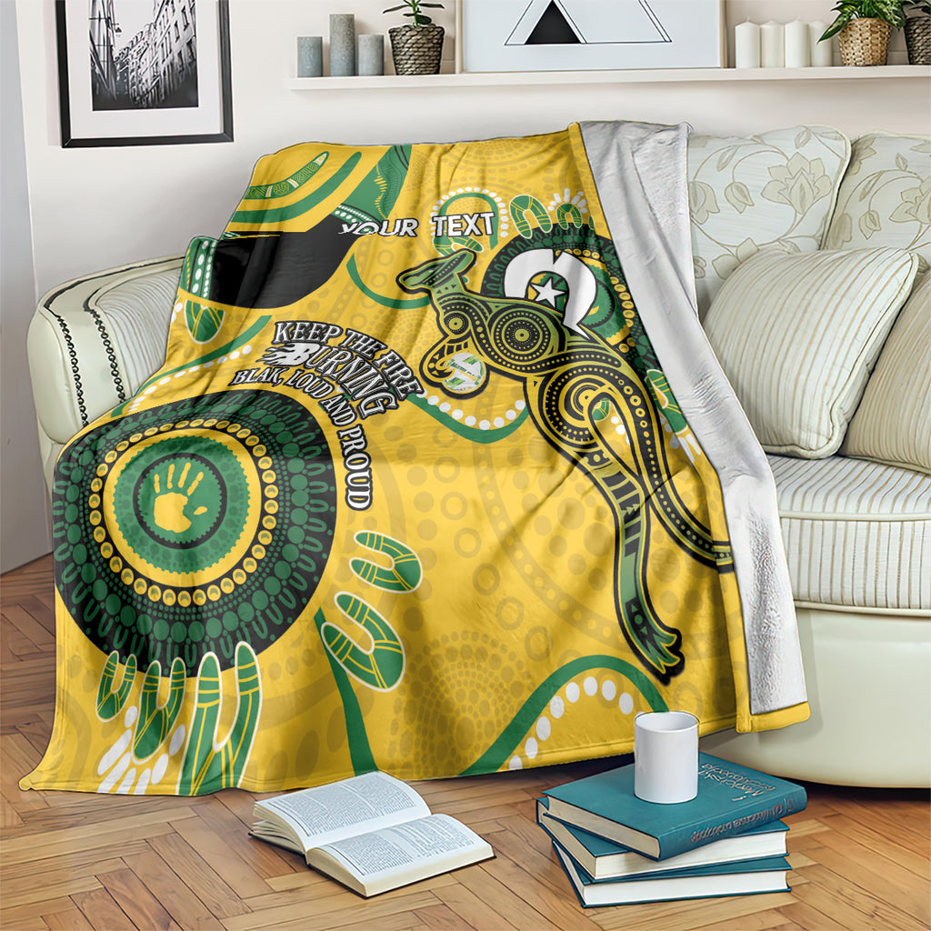 Custom Matildas NAIDOC Week Blanket Australia Kangaroo Keep The Fire Burning - Yellow