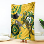 Custom Matildas NAIDOC Week Blanket Australia Kangaroo Keep The Fire Burning - Yellow