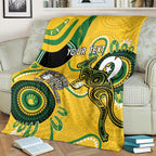 Custom Matildas NAIDOC Week Blanket Australia Kangaroo Keep The Fire Burning - Yellow