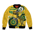 Custom Matildas NAIDOC Week Bomber Jacket Australia Kangaroo Keep The Fire Burning - Yellow