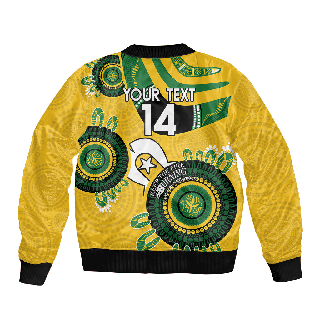 Custom Matildas NAIDOC Week Bomber Jacket Australia Kangaroo Keep The Fire Burning - Yellow