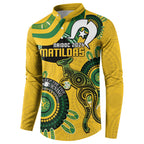 Custom Matildas NAIDOC Week Button Sweatshirt Australia Kangaroo Keep The Fire Burning - Yellow