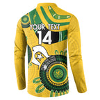 Custom Matildas NAIDOC Week Button Sweatshirt Australia Kangaroo Keep The Fire Burning - Yellow