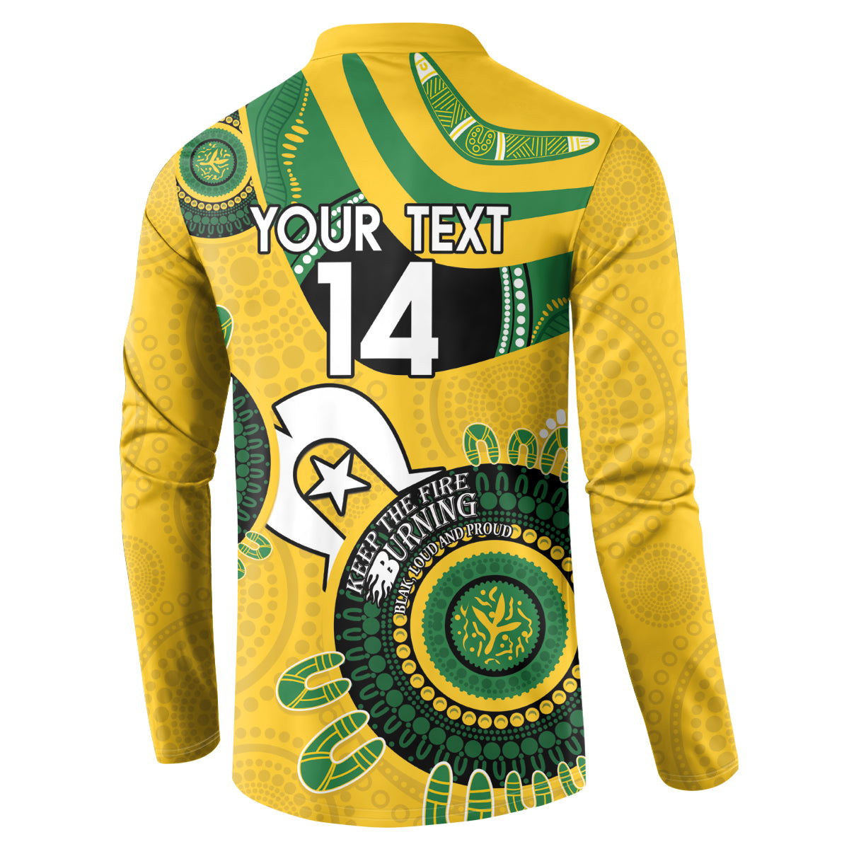 Custom Matildas NAIDOC Week Button Sweatshirt Australia Kangaroo Keep The Fire Burning - Yellow