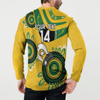 Custom Matildas NAIDOC Week Button Sweatshirt Australia Kangaroo Keep The Fire Burning - Yellow