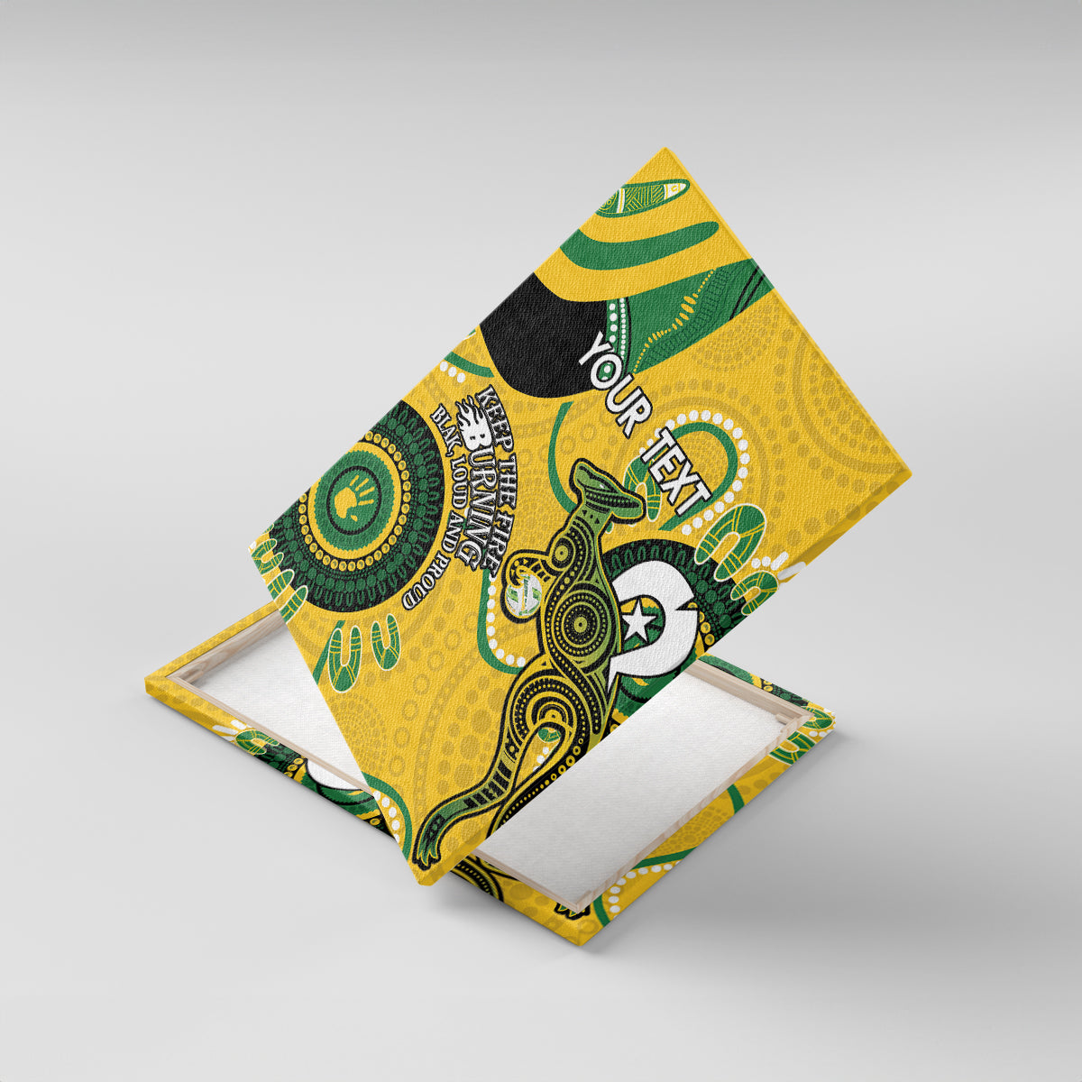 Custom Matildas NAIDOC Week Canvas Wall Art Australia Kangaroo Keep The Fire Burning - Yellow