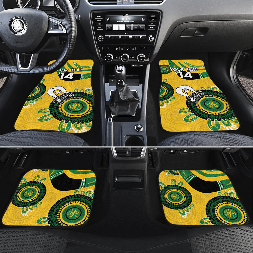 Custom Matildas NAIDOC Week Car Mats Australia Kangaroo Keep The Fire Burning - Yellow