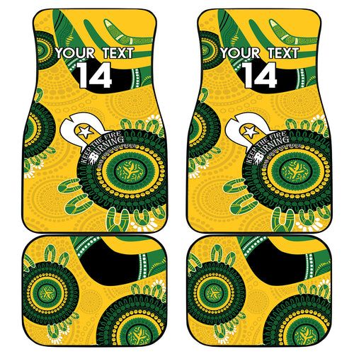 Custom Matildas NAIDOC Week Car Mats Australia Kangaroo Keep The Fire Burning - Yellow