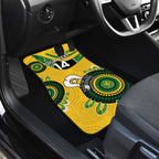 Custom Matildas NAIDOC Week Car Mats Australia Kangaroo Keep The Fire Burning - Yellow