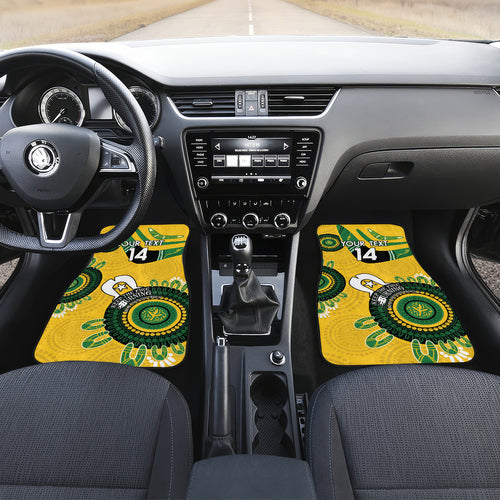 Custom Matildas NAIDOC Week Car Mats Australia Kangaroo Keep The Fire Burning - Yellow