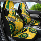 Custom Matildas NAIDOC Week Car Seat Cover Australia Kangaroo Keep The Fire Burning - Yellow