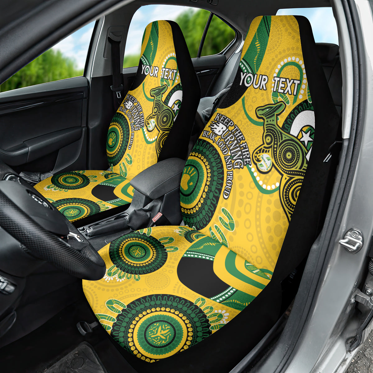 Custom Matildas NAIDOC Week Car Seat Cover Australia Kangaroo Keep The Fire Burning - Yellow
