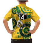 Custom Matildas NAIDOC Week Family Matching Mermaid Dress and Hawaiian Shirt Australia Kangaroo Keep The Fire Burning - Yellow