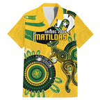 Custom Matildas NAIDOC Week Family Matching Mermaid Dress and Hawaiian Shirt Australia Kangaroo Keep The Fire Burning - Yellow