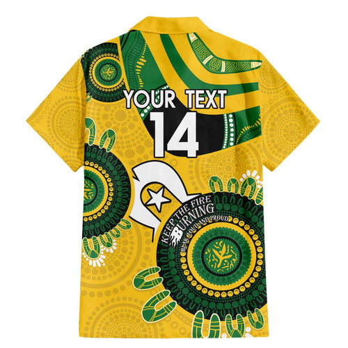 Custom Matildas NAIDOC Week Family Matching Mermaid Dress and Hawaiian Shirt Australia Kangaroo Keep The Fire Burning - Yellow