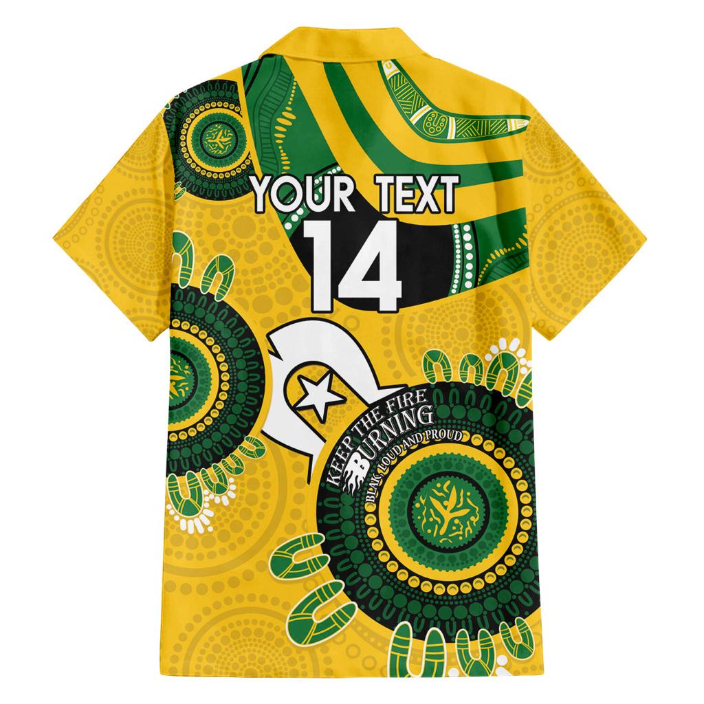 Custom Matildas NAIDOC Week Family Matching Summer Maxi Dress and Hawaiian Shirt Australia Kangaroo Keep The Fire Burning - Yellow