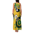 Custom Matildas NAIDOC Week Family Matching Tank Maxi Dress and Hawaiian Shirt Australia Kangaroo Keep The Fire Burning - Yellow