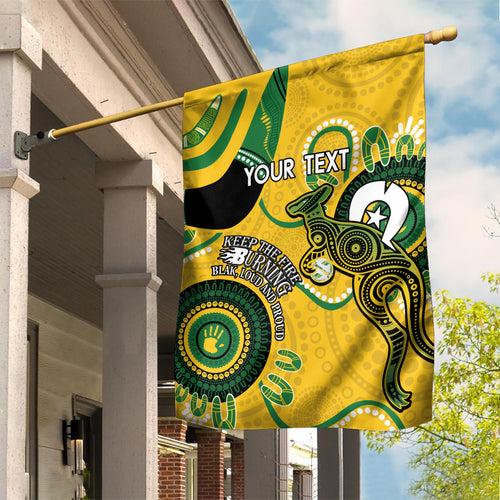 Custom Matildas NAIDOC Week Garden Flag Australia Kangaroo Keep The Fire Burning - Yellow