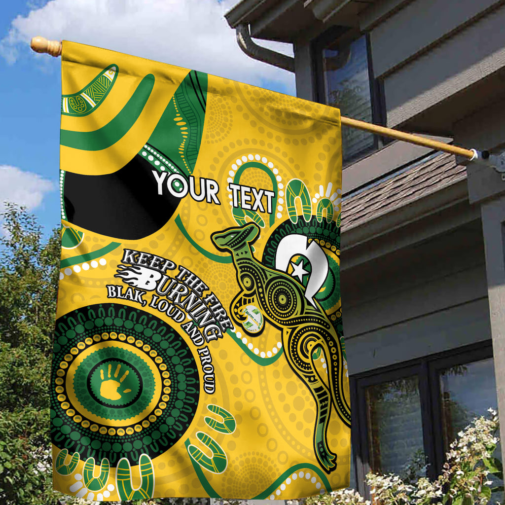 Custom Matildas NAIDOC Week Garden Flag Australia Kangaroo Keep The Fire Burning - Yellow