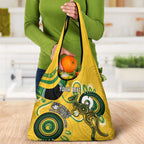 Custom Matildas NAIDOC Week Grocery Bag Australia Kangaroo Keep The Fire Burning - Yellow