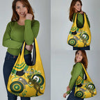Custom Matildas NAIDOC Week Grocery Bag Australia Kangaroo Keep The Fire Burning - Yellow