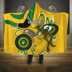 Custom Matildas NAIDOC Week Hooded Blanket Australia Kangaroo Keep The Fire Burning - Yellow