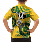 Custom Matildas NAIDOC Week Kid Hawaiian Shirt Australia Kangaroo Keep The Fire Burning - Yellow