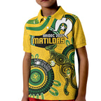 Custom Matildas NAIDOC Week Kid Polo Shirt Australia Kangaroo Keep The Fire Burning - Yellow