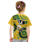 Custom Matildas NAIDOC Week Kid T Shirt Australia Kangaroo Keep The Fire Burning - Yellow
