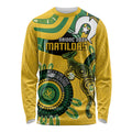Custom Matildas NAIDOC Week Long Sleeve Shirt Australia Kangaroo Keep The Fire Burning - Yellow