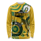 Custom Matildas NAIDOC Week Long Sleeve Shirt Australia Kangaroo Keep The Fire Burning - Yellow
